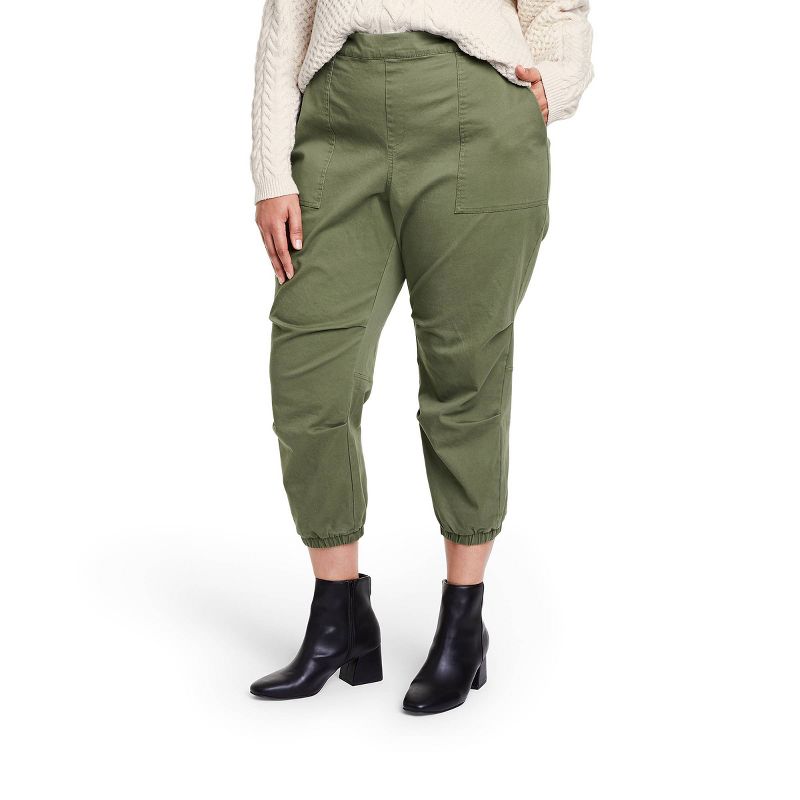 Women&#39;s Plus Size High-Rise Woven Ankle Pants - Nili Lotan x Target Olive Green 2X, 1 of 5