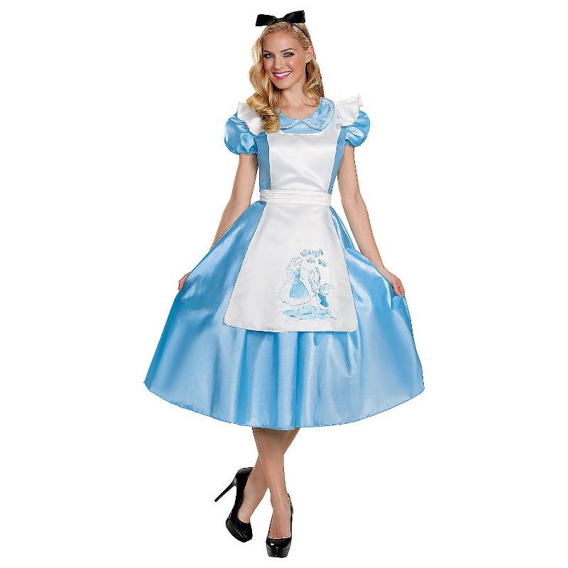 Disguise Womens Disney Alice in Wonderland Deluxe Alice, 1 of 2