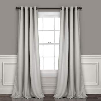 Home Boutique Insulated Grommet Blackout Curtain Panels Light Gray Pair Set 52x108