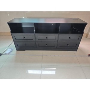 Bedroom six-drawer cabinet, slim wooden drawer cabinet with open shelving, space-saving, suitable for nursery, apartment, and wardrobe storage - 1 of 1