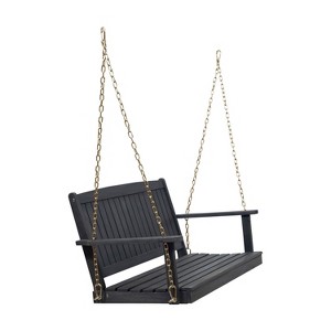 NicBex 2-Seat Outdoor Hanging Porch Swing with Armrests for Patio Bedroom Garden - 1 of 4