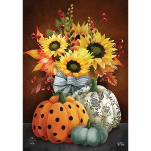Briarwood Lane Fall House Flag 40x28 For Outdoor Patterned Pumpkins and Sunflowers For Fall House Flag - 1 of 4