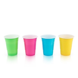 True Bright Party Cups, Disposable Cups, Drink Cups for Cocktails and Beer, 16 Ounce Capacity, Plastic, Multicolor, Set of 24 - 1 of 4