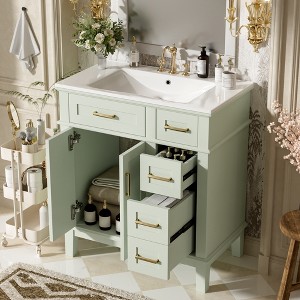 TIRAMISUBEST 30" Bathroom Vanity with Sink, Modern Storage Cabinet with 2 Soft-Close Doors, Deep Drawer & Standard Drawer - 1 of 4