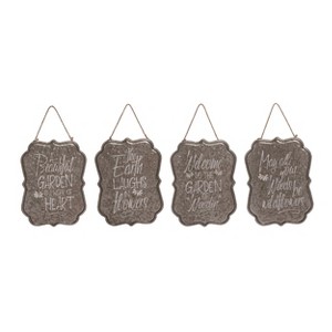Transpac Metal Garden Quote Decor Set of 4 Spring Home Decorations - 1 of 1
