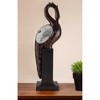 HomeRoots 27" Marbleized Cherry Brown Polyresin Crane Figurine Sculpture - 2 of 4