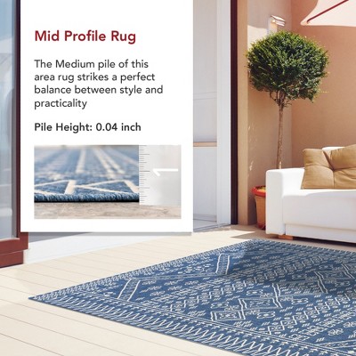Coastal Charm Blue Synthetic 3' 9" x 5' 7" Indoor/Outdoor Area Rug