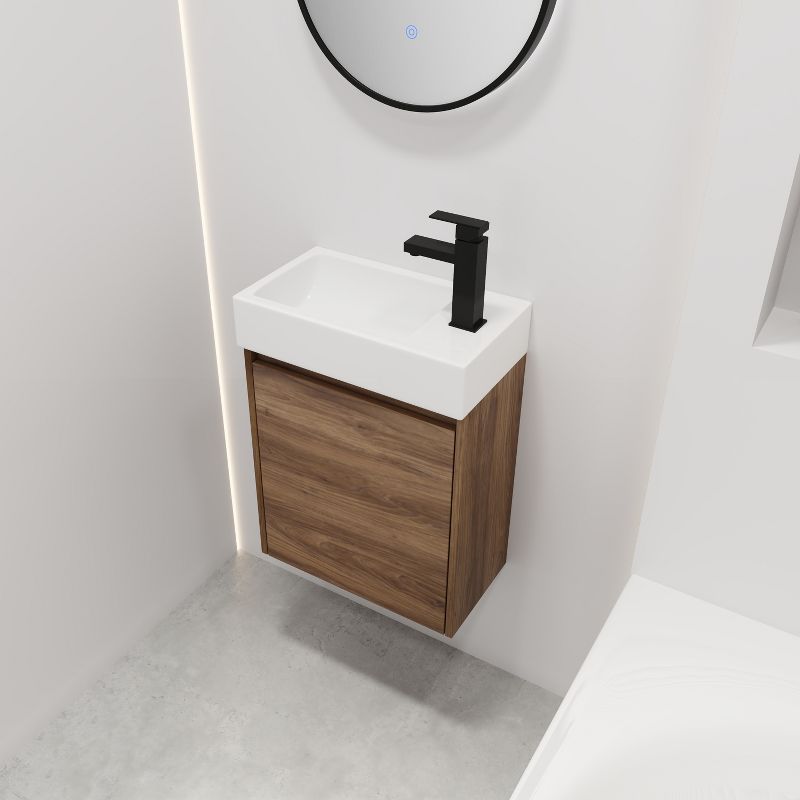 Floating Small Bathroom Vanity With Sink And Soft Close Door - ModernLuxe, 2 of 11
