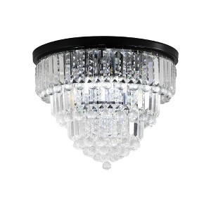 DAKAFUL19.7" Modern Crystal Chandelier with Iron Finish, 6-light E12 Base Semi Flush Mount Ceiling Light for Living Room, Bedroom - 1 of 4