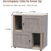Double Layer Cat Litter Box Enclosure with Hidden Cabinet, Integrated Scrapeing Post & Litter Mat, Stylish Wooden Cat Furniture - 2 of 4