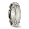Black Bow Jewelry 6mm Titanium Polished & Satin Grooved Standard Fit Band - 4 of 4