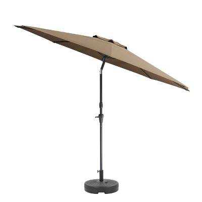 10' UV and Wind Resistant Tilting Market Patio Umbrella with Base - CorLiving