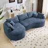 124.5" Modern Chenille Curved Sectional Sofa, 5-Seat Compressed Couch with Pillows, No Assembly for Living Room-3irtyhousy - 3 of 4