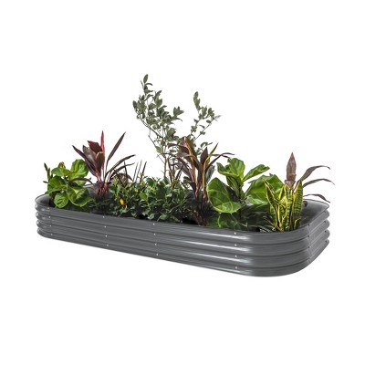 Vego Garden 10-in-1 Modular Rectangular Metal Outdoor Raised Garden Bed 48"x96"x11"