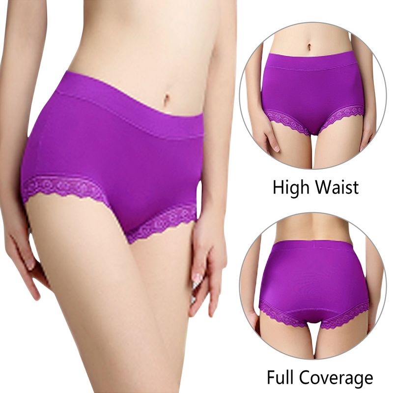 Agnes Orinda Women's Underwear 4 Pack Full Coverage Soft Briefs Hipster Panties, 2 of 4