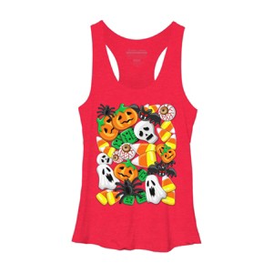 Women's Design By Humans Halloween Spooky Candies Party By BluedarkArt Racerback Tank Top - 1 of 3