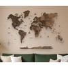 HomeRoots 47" X 79" Dark Brown Wood World Map Hanging Dimensional Sculpture - 2 of 4