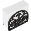 Fleur De Lis Collection Standing Cast Iron Napkin Holder, Weighted Design, Rustic Black - 4 of 4