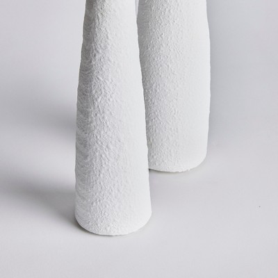 White Ceramic Modern Taper Candlestick Set