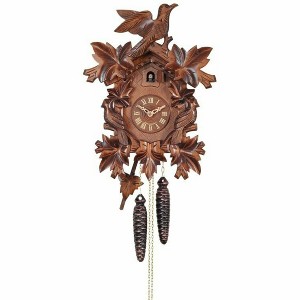 Hand-carved Cuckoo Clock – 16 in – Seven Maple Leaves, Three Birds, and Wood Dial By River City Clocks - 1 of 3