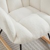 TopComfy Accent Chairs Soft Chair Glider Chair Tufted Upholstered Teddy Fabric Rocking Chair Accent Chair for Living Room, White, 28.5"*27.2"*11.5" - 3 of 4