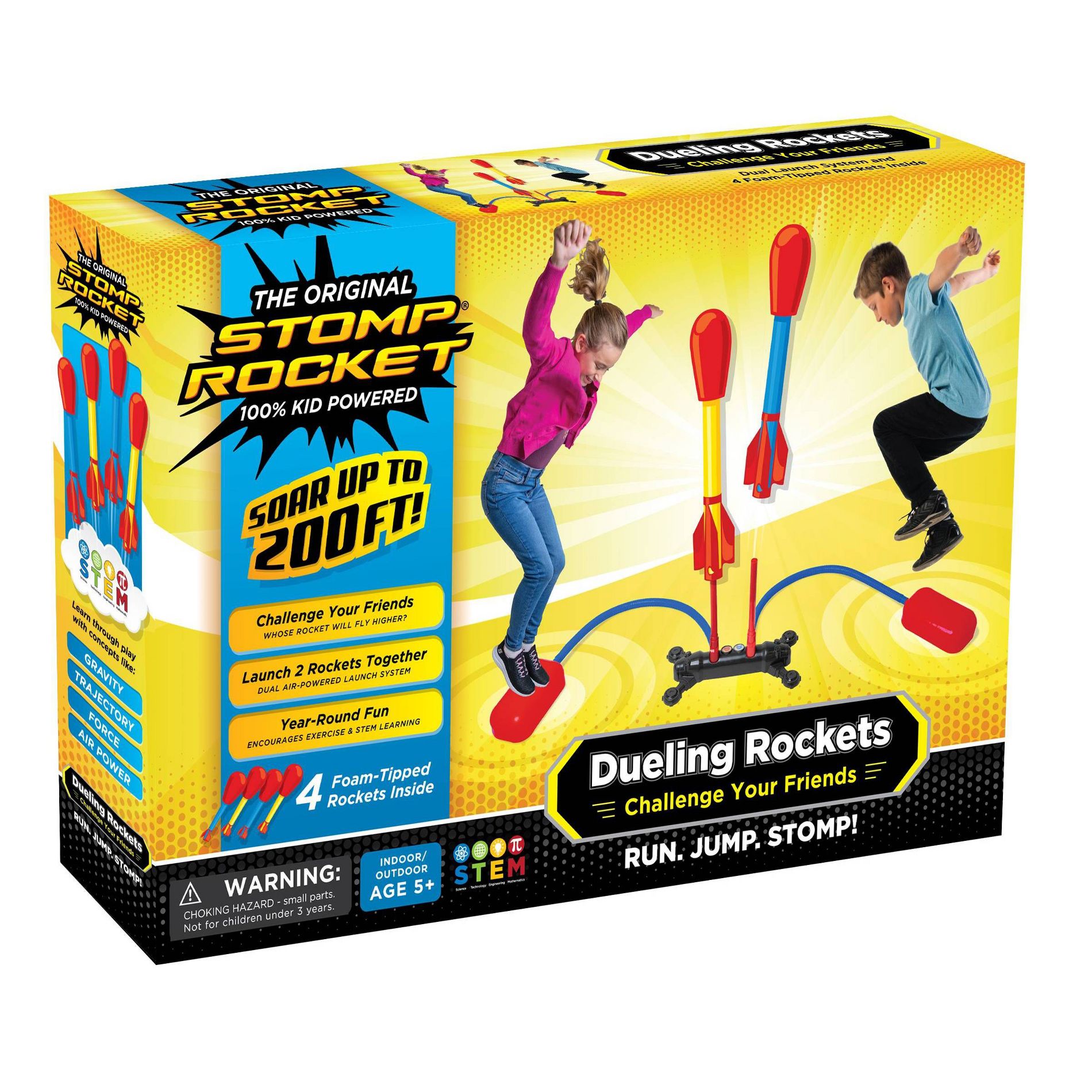 Stomp Rocket Dueling High-Flying Toy Rocket Double Launch Set: Fun for Ages 5+