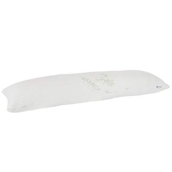 Memory Foam Body Pillow with Cover - Moisture Wicking Pillow for Pregnant Women and Side, Stomach, and Back Sleepers by Hastings Home (White)