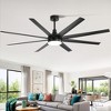 Airsurfer 72" Black Windmill Ceiling Fan with Color-Changing LED Light & Remote, 8 ABS Blades for Large Rooms, DC Motor, 7''&12'' Downdods - 2 of 4
