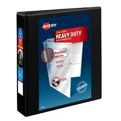 Avery 375 Sheet 1.5" Heavy Duty Nonstick View Ring Binder Black