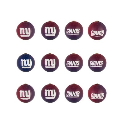 Evergreen Holiday Ball Ornaments, Set of 12, New York Giants