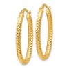 Black Bow Jewelry 3mm Crisscross Oval Hoop Earrings in 14k Yellow Gold, 32mm(1 1/4 Inch) - 2 of 4