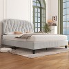 Yaheetech Upholstered Bed Frame with Button-Tufted Headboard - image 2 of 4