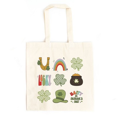 City Creek Prints St. Patty Icons Chart Canvas Tote Bag - 15x16 - Natural