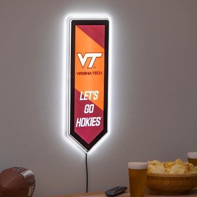 Evergreen Ultra-Thin Glazelight LED Wall Decor, Pennant, Virginia Tech- 9 x 23 Inches Made In USA