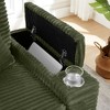 PAGED Single Sofa with Ottoman, Fluffy Corduroy Sofa with Bluetooth Speaker, USB Ports,180°Rotating Table Board for Living Room - 3 of 4