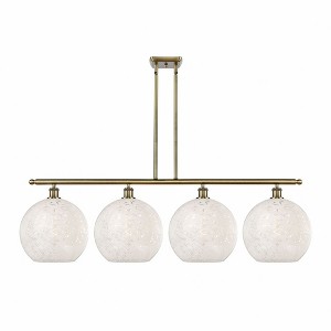 Innovations Lighting White Mouchette 4 - Light Island Pendant Light in  Antique Brass - 1 of 1