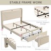 Queen Size Bed Frame With 2 Storage Drawers, Headboard, Built-in USB Charging, Storage Shelf Upholstered Bed Frame, No Box Spring Needed Bed Frame - 4 of 4