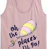 Women's - Dr. Seuss - Oh The Places I'll Go Balloon Graphic Racerback Tank - 2 of 4