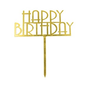 O'Creme Gold 'Happy Birthday' Cake Topper - 1 of 1