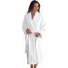 Linum Home Textiles 100% Turkish Cotton Unisex Personalized Herringbone White Bathrobe in Grey Chancery Font - 2 of 2