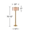 Possini Euro Design Granview Modern Floor Lamp 70 1/2" Tall Brass Metal Sheer Organza Outer Linen Inner Drum Shade for Living Room Bedroom Office Home - 4 of 4