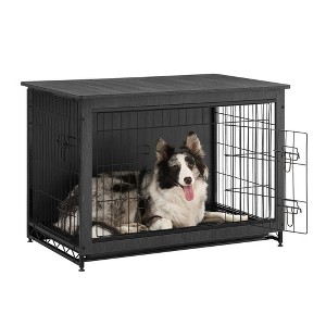 Feandrea Dog Crate Furniture, Modern Kennel for Dogs , Heavy-Duty Dog Cage with Multi-Purpose Removable Tray, Double-Door Dog House - 1 of 4