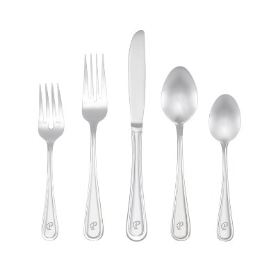 RiverRidge® 46pc P Monogram Marina Silverware Set