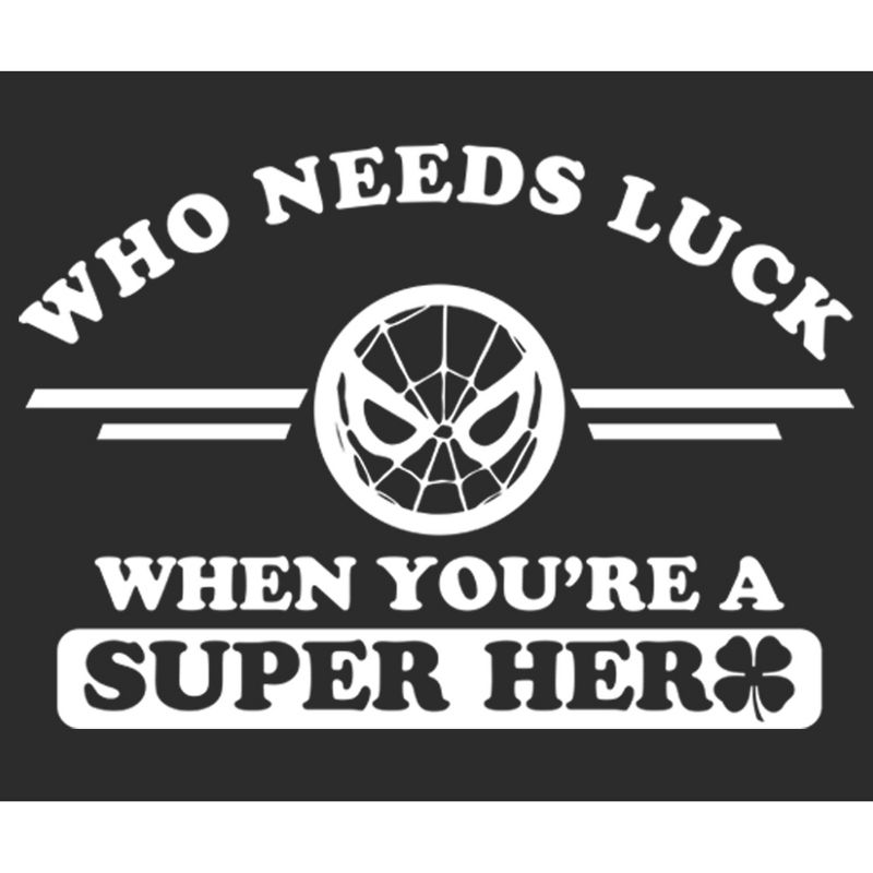 Women's Marvel Spider-Man St. Patrick's Day Who Needs Luck When Your a Superhero T-Shirt, 2 of 5