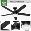 Hunter 52" Aerodyne Lighted Ceiling Fan Matte Black Finish - Smart Home Compatible, Whisper-Quiet Motor, Integrated LED - 2 of 2