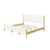 King Size Upholstered Platform Bed with Rubberwood Legs - 3 of 4
