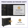 MAYEERTY 36" Bathroom Vanity Ceramic Sink Top 4 Drawers 1 Soft-Close Door Freestanding Metal Handles Black - 4 of 4