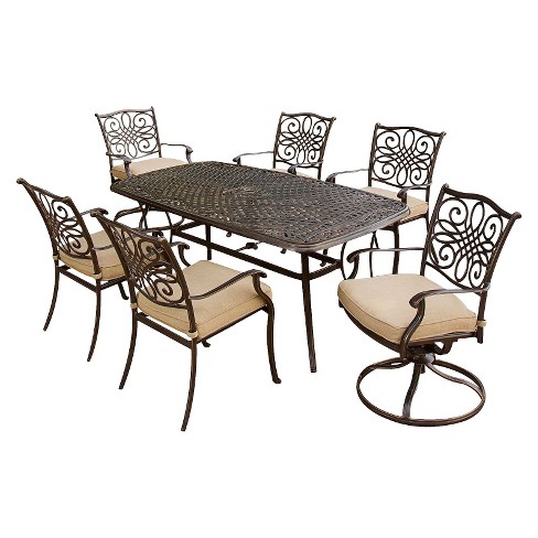 Traditions 7 Piece Metal Patio Dining Furniture Set Target