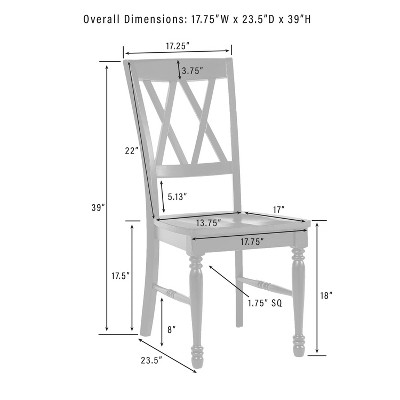 Navy Cross Back High Wood Side Chairs, Set of 4