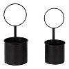 Kate and Laurel Kellet  Metal Hanging Planter, 2 Piece, Black - 2 of 4
